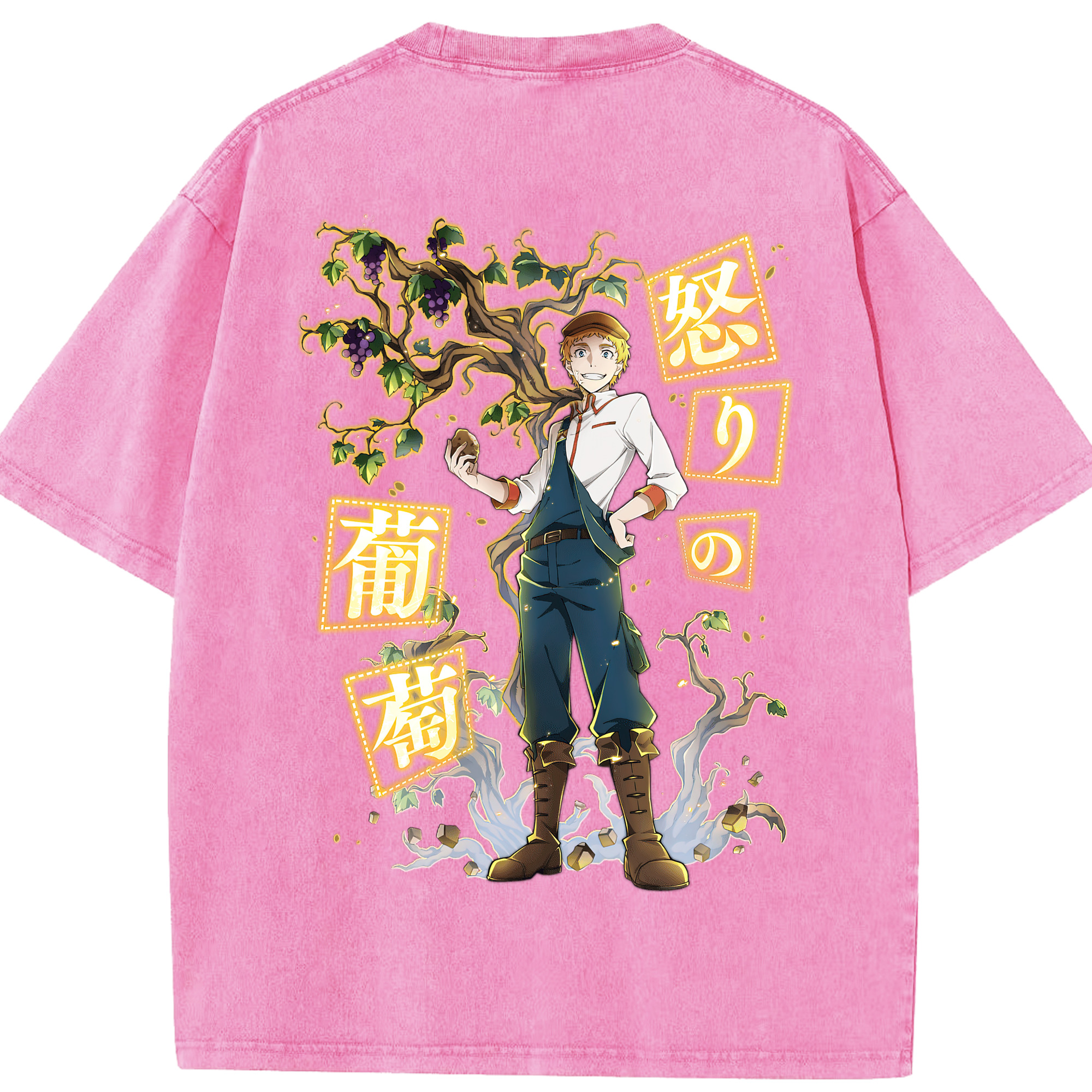 （画像用） 文豪ストレイドッグス Bungo Stray Dogs 綿100% ヴィンテージ風 半袖Tシャツ（背面プリント）